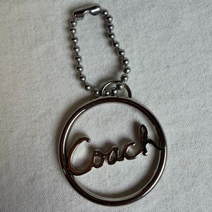 Vintage Coach Silver Script Logo Charm Hangtag Replacement Small Circle EUC